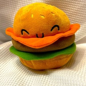 RUSS SNACKEEZ MAKE SOMEONE HAPPY CHEESY BURGER 4” PLUSH EUC